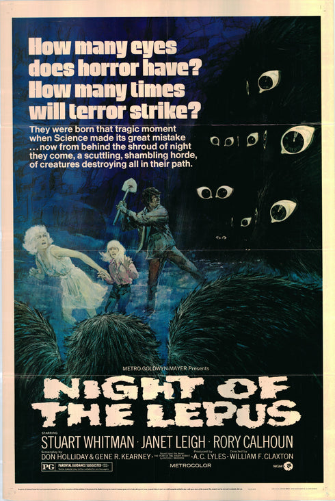 night of the lepus 1972 one sheet poster folded