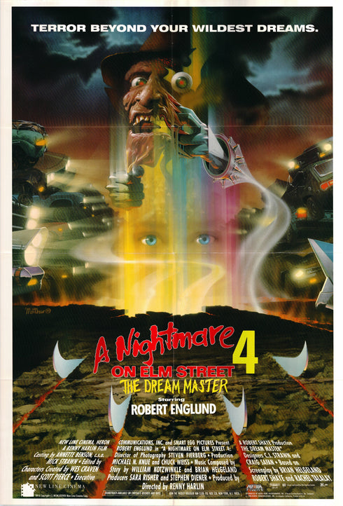 nightmare on elm street 4 1988 "starring robert englund" - one sheet poster folded