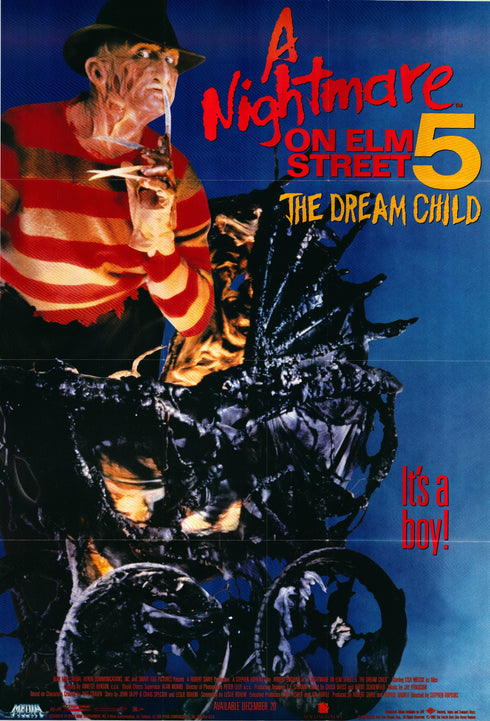 nightmare on elm street 5 1989 one sheet poster folded