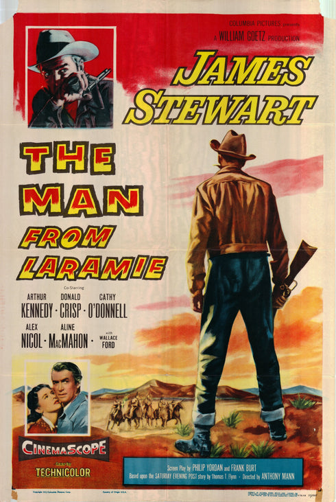 the man from laramie 1955 one sheet poster folded (B+ quality)
