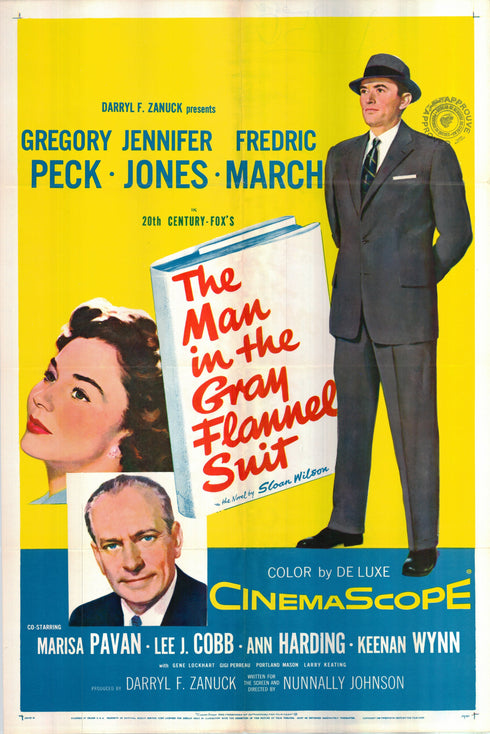 the man in the gray flannel suit 1956 one sheet poster folded