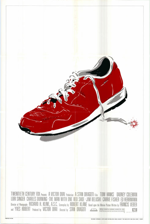 the man with one red shoe 1985 revised style a one sheet poster folded