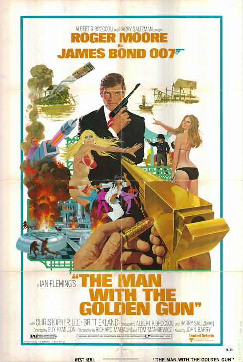 the man with the golden gun 1974 international west one sheet poster folded