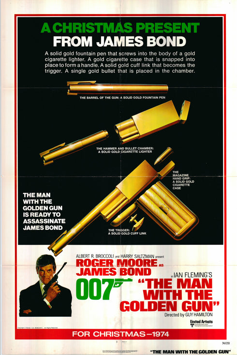 the man with the golden gun 1974 advance one sheet poster folded