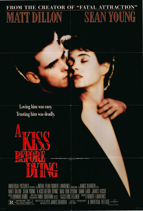 a kiss before dying 1991 one sheet poster folded