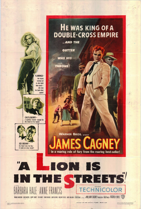 a lion is in the streets 1953 one sheet poster folded