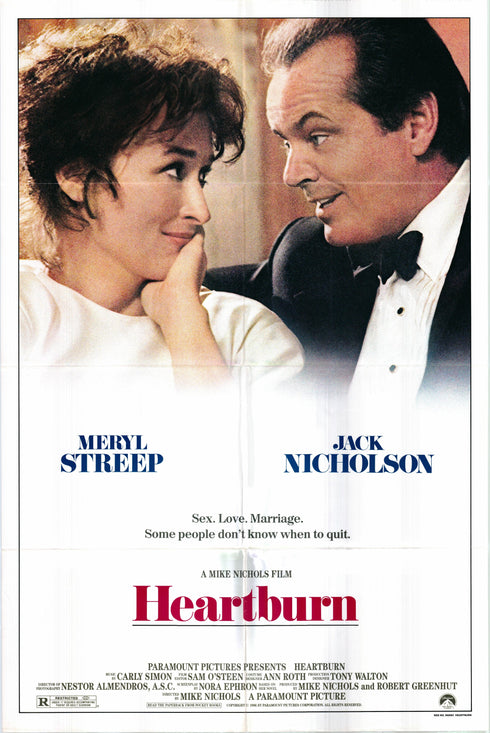 heartburn 1986 one sheet poster folded