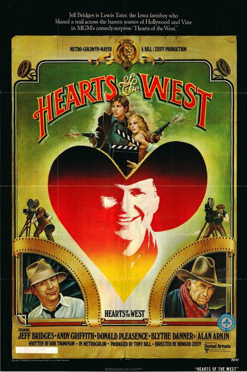 hearts of the west 1975 one sheet poster folded