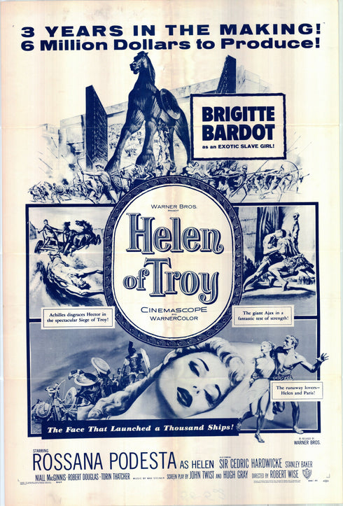 helen of troy 1959R one sheet poster folded