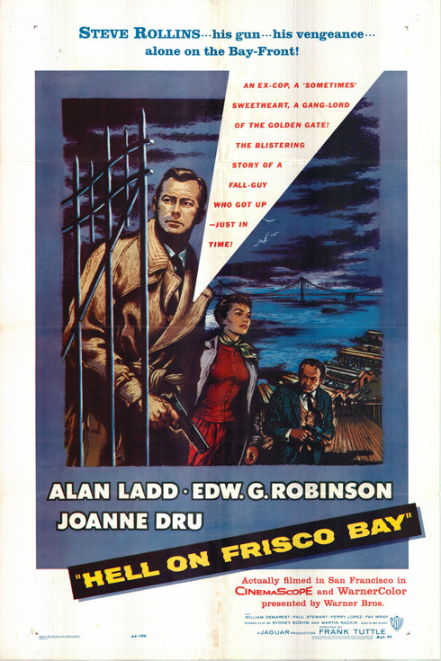 hell on frisco bay 1964R one sheet poster folded