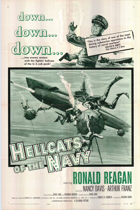 hellcats of the navy 1957 one sheet poster folded