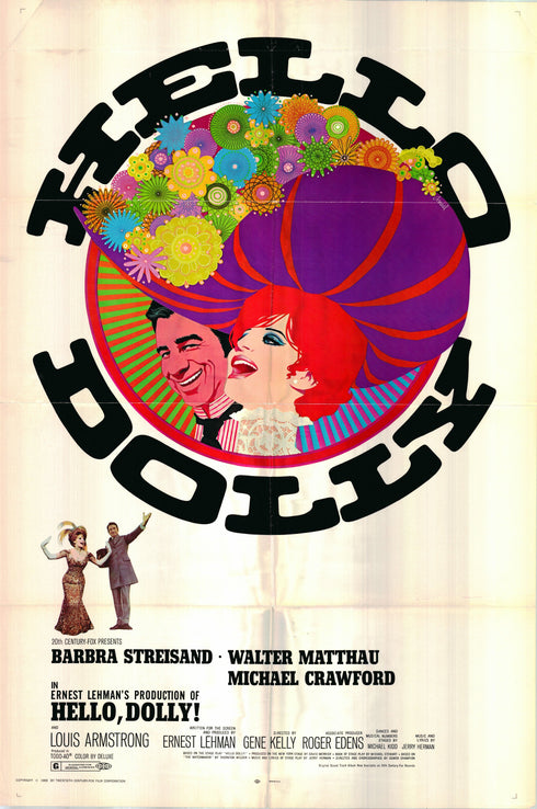 hello dolly 1969 one sheet poster folded