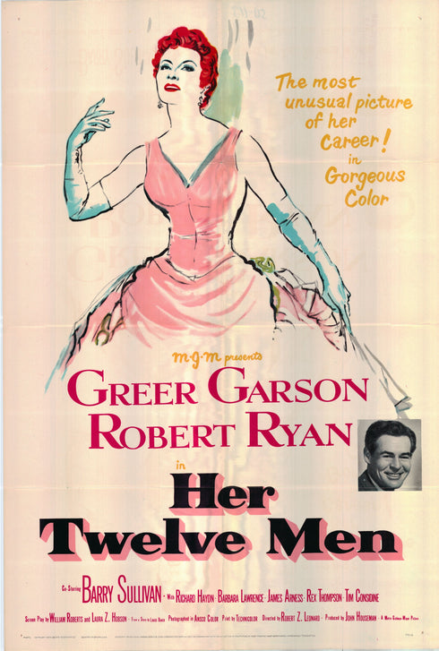 her twelve men 1954 one sheet poster folded