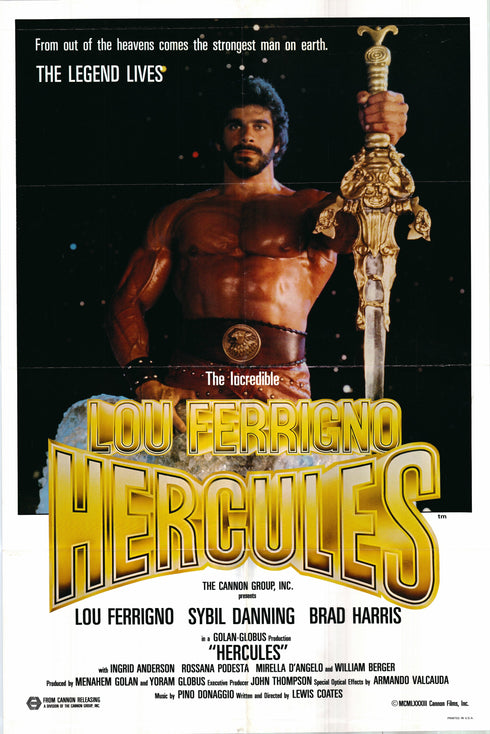 hercules 1983 international one sheet poster folded