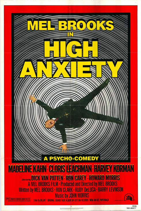 high anxiety 1978 one sheet poster folded