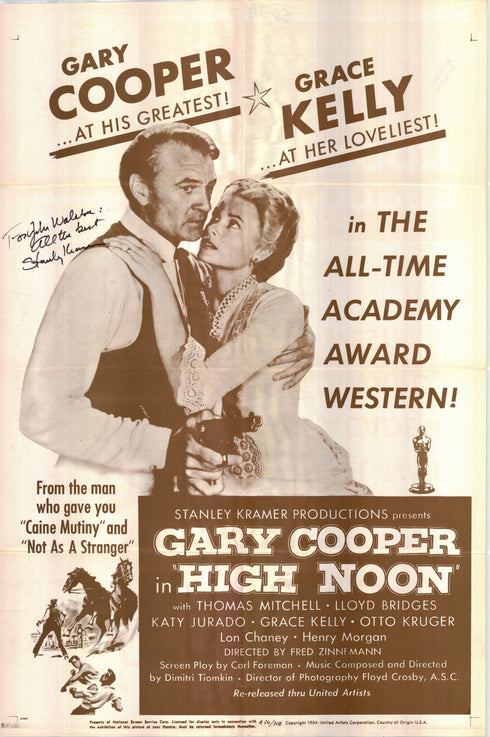 high noon 1956R one sheet poster folded