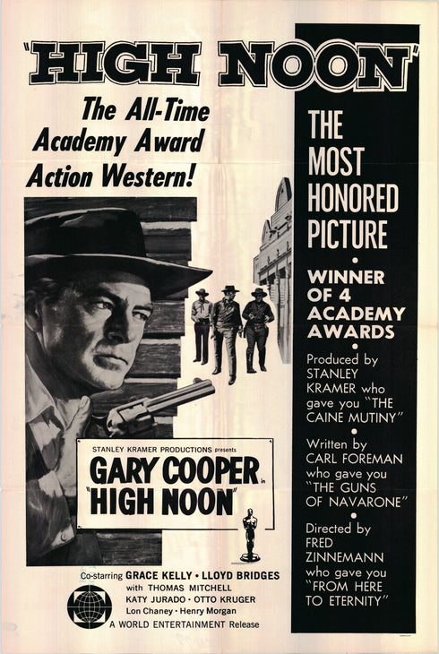 high noon 1966R one sheet poster folded