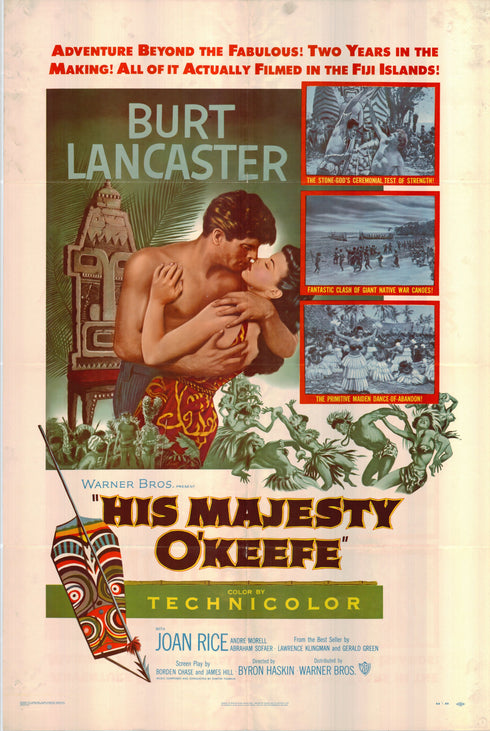 his majesty o'keefe 1954 one sheet poster folded