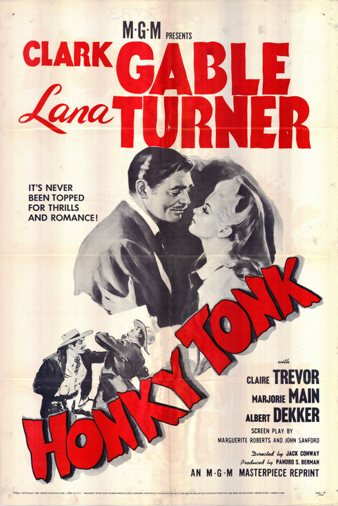 honky tonk 1955R one sheet poster folded