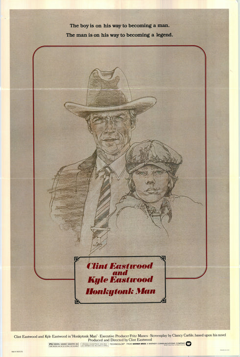 honkytonk man 1982 one sheet poster folded