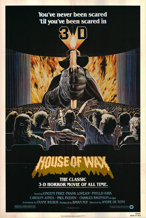 house of wax 1981R one sheet poster folded