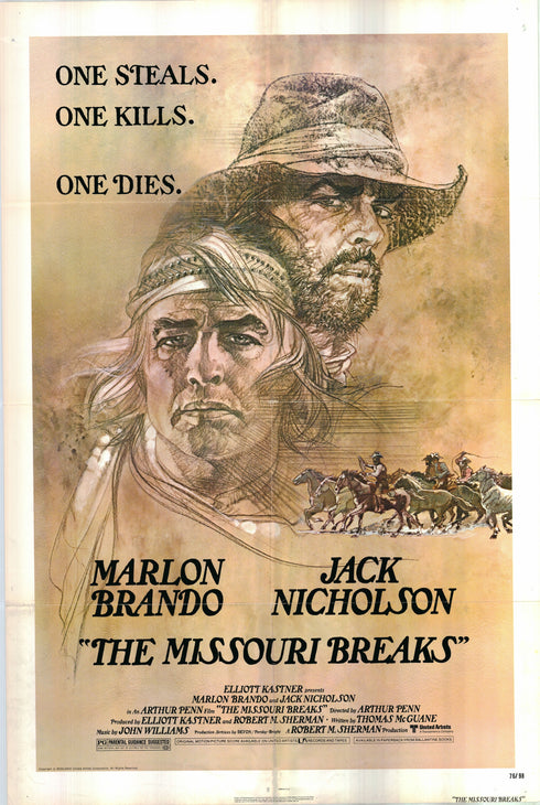 the missouri breaks 1976 advance one sheet poster folded