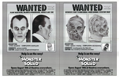 the monster squad 1987 advance one sheet poster folded