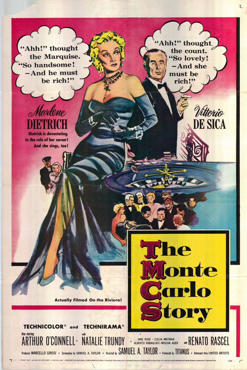 the monte carlo story 1957 one sheet poster folded