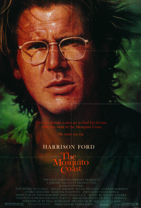 the mosquito coast 1986 one sheet poster folded