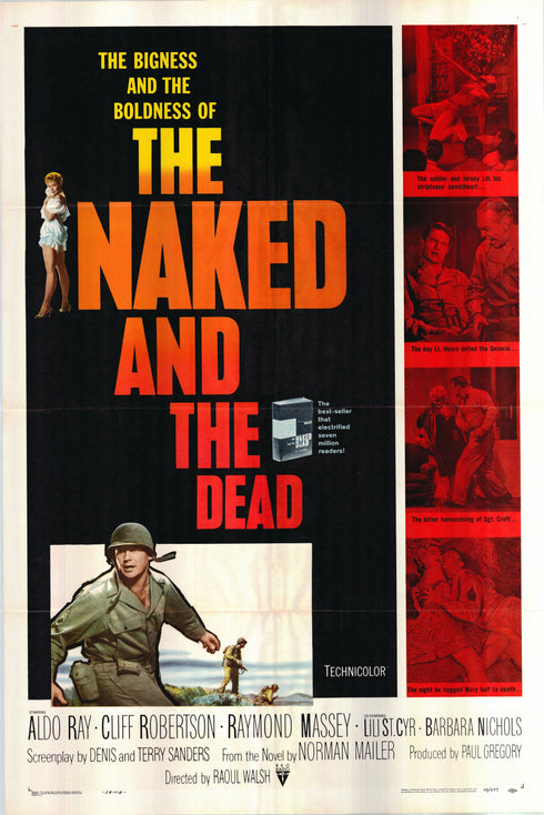 the naked and the dead 1958 one sheet poster folded