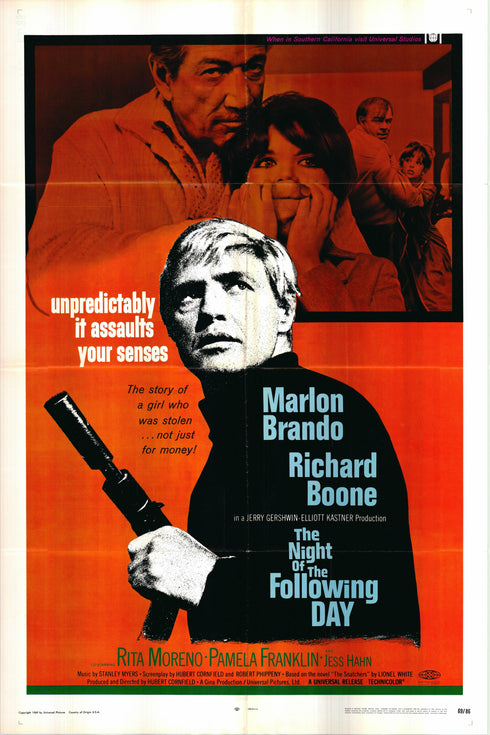 the night of the following day 1969 one sheet poster folded