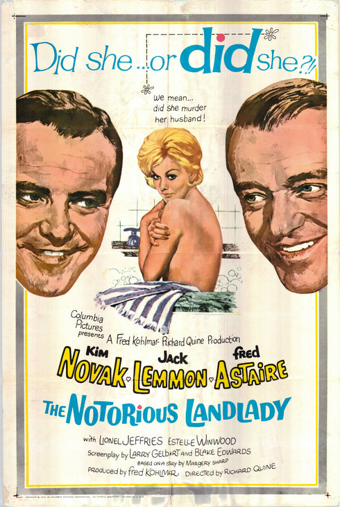 the notorious landlady 1961 one sheet poster folded