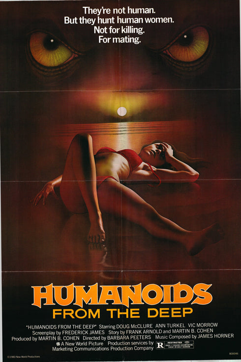 humanoids from the deep 1980 one sheet poster folded