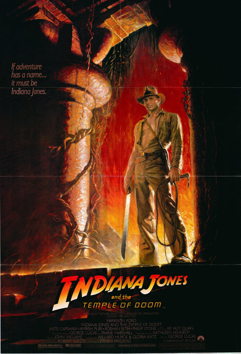 indiana jones and the temple of doom 1984 one sheet poster folded
