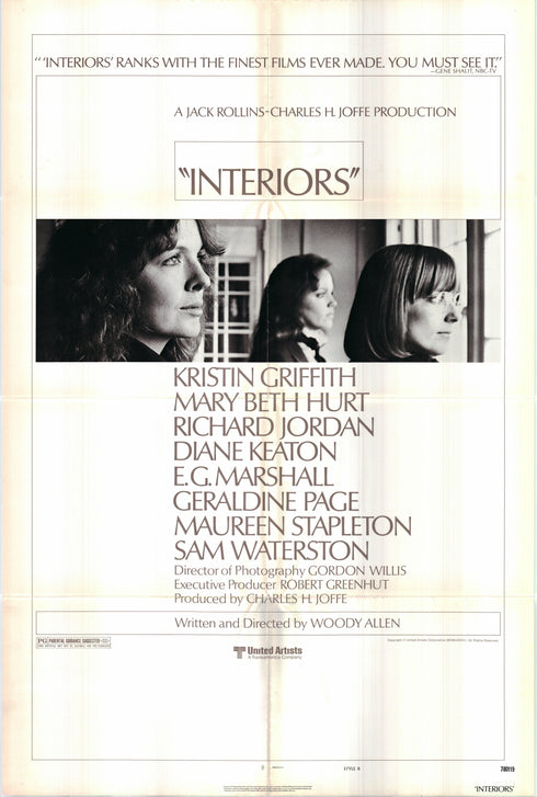 interiors 1978 style b one sheet poster folded