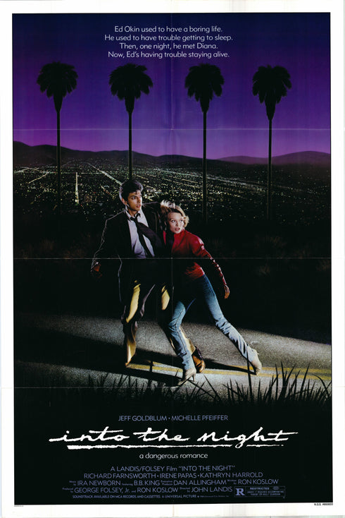 into the night 1984 one sheet poster folded