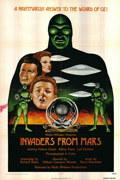 invaders from mars 1976R one sheet poster folded