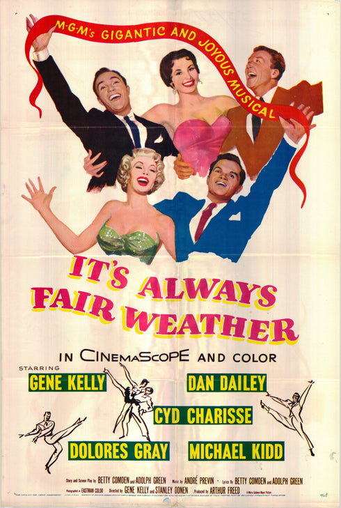 it's always fair weather 1955 one sheet poster folded