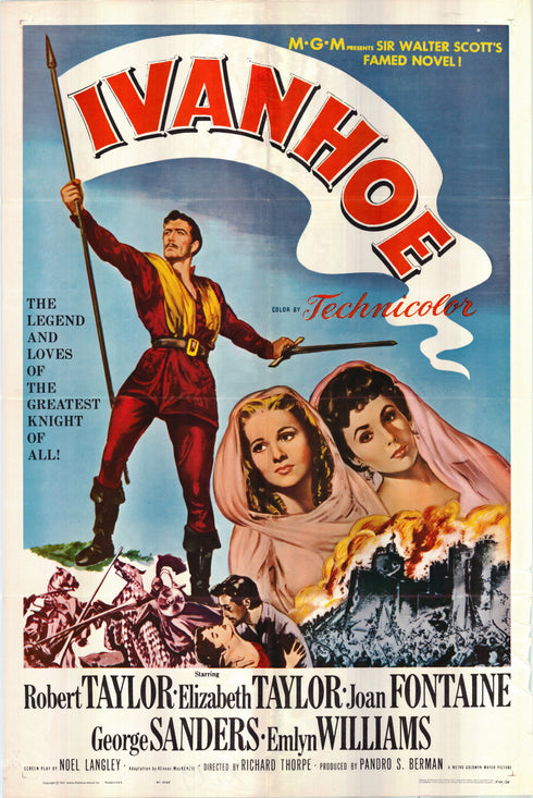 ivanhoe 1962R one sheet poster folded