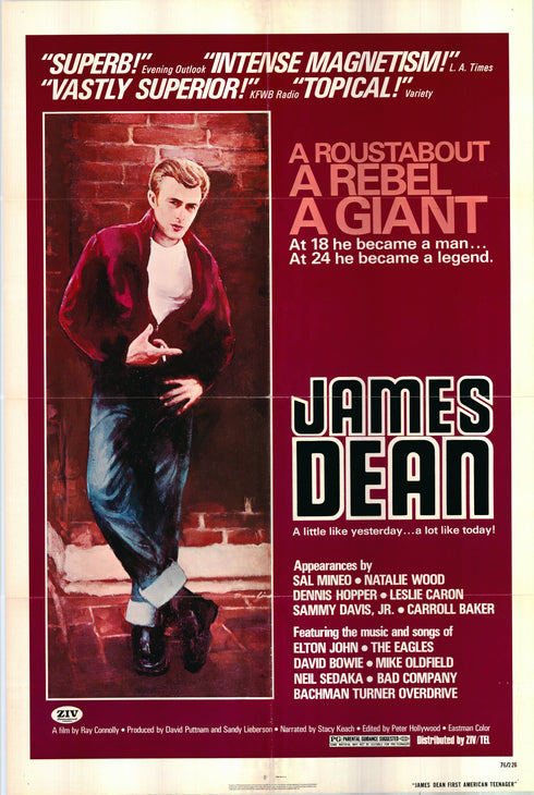 james dean, first american teenager 1976 one sheet poster folded
