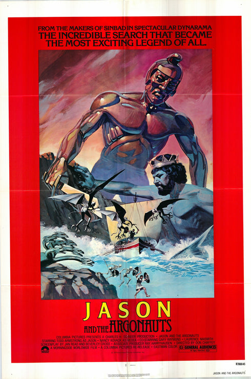 jason and the argonauts 1978R one sheet poster folded