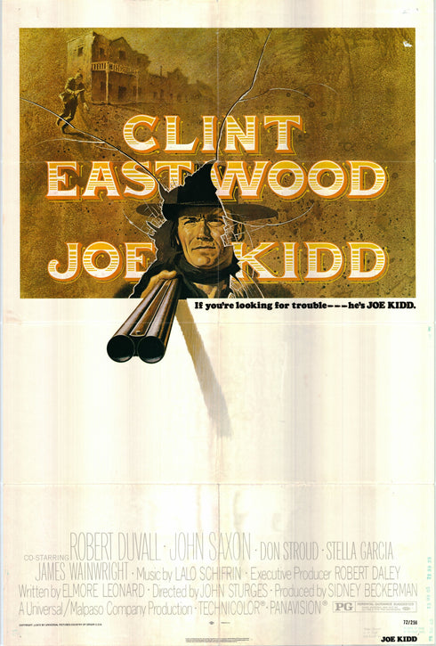 joe kidd 1972 one sheet poster folded
