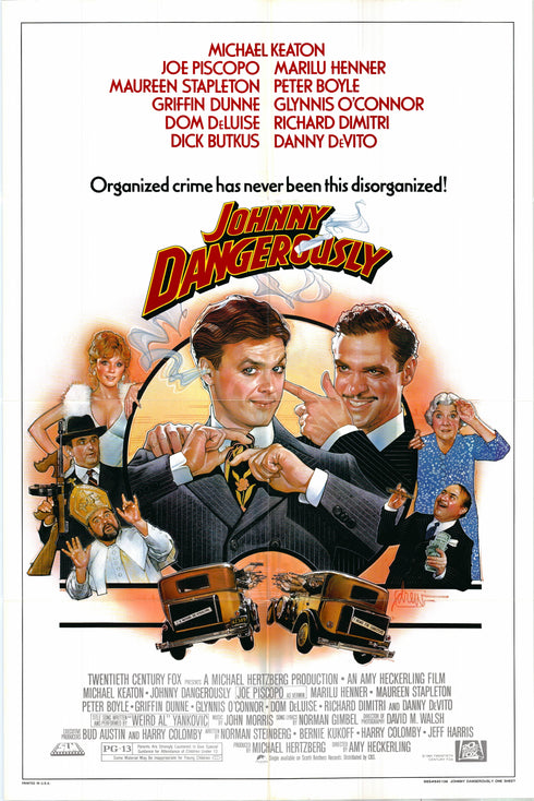 johnny dangerously 1984 one sheet poster folded