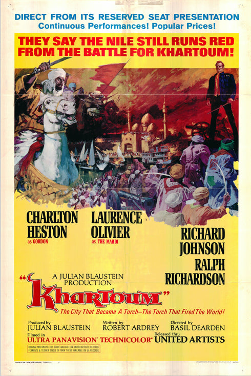 khartoum 1966 one sheet poster folded