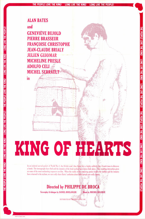 king of hearts 1974R one sheet poster folded