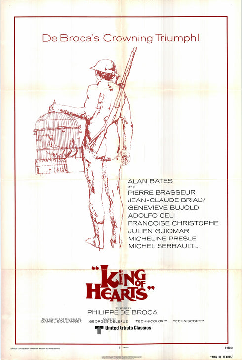 king of hearts 1978R one sheet poster folded