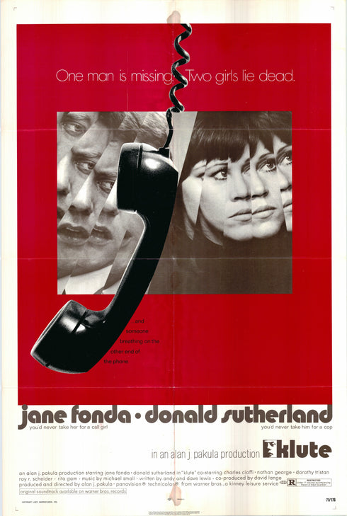 klute 1971 one sheet poster folded