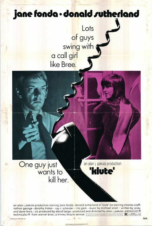 klute 1971 one sheet poster folded