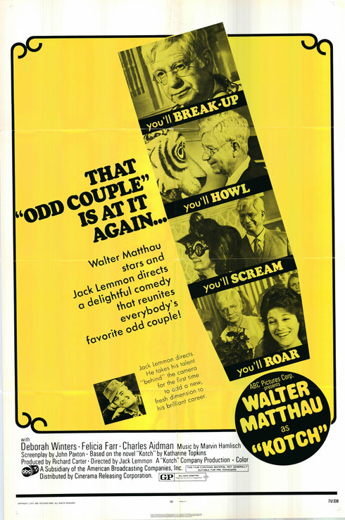 kotch 1971 one sheet poster folded