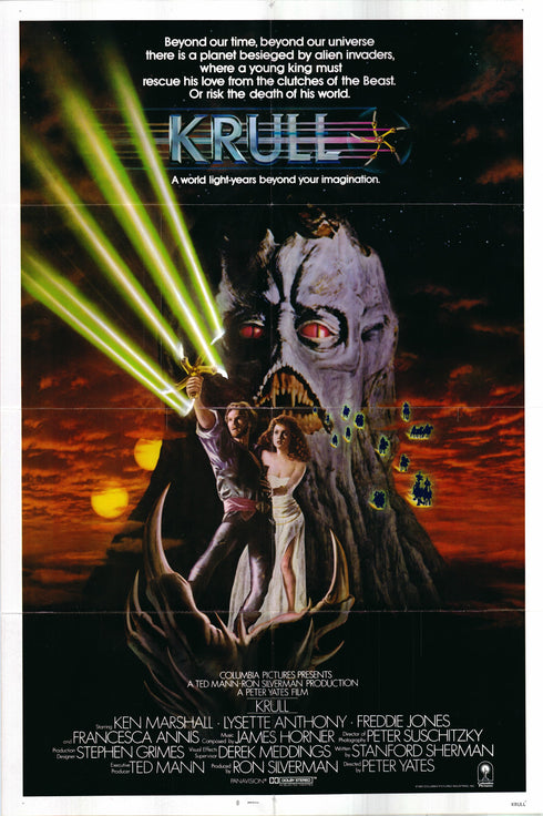 krull 1983 one sheet poster folded